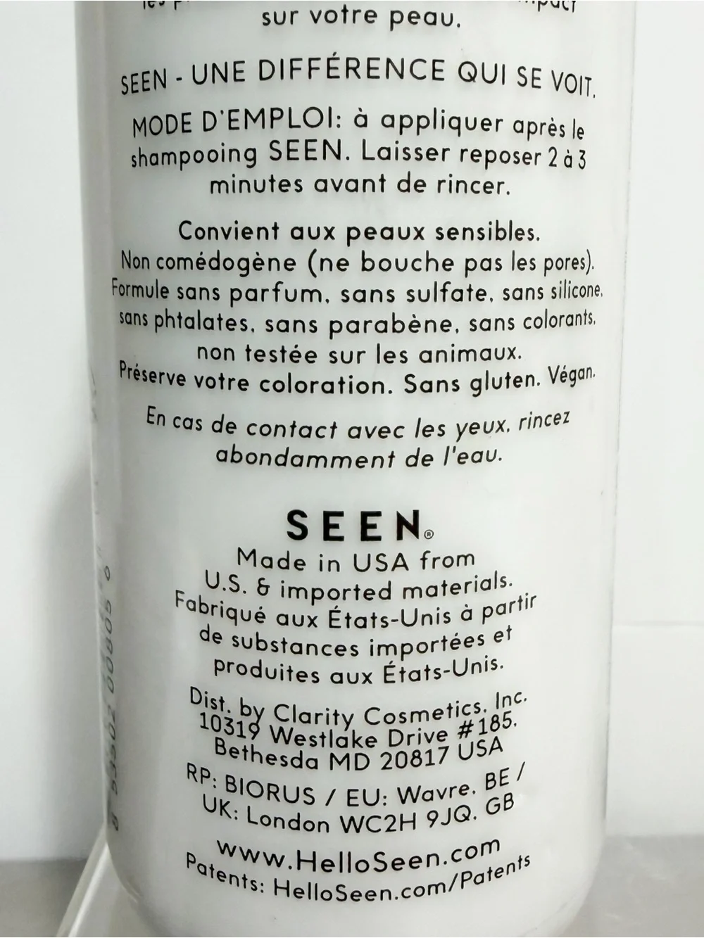 SEEN Fragrance-Free Hair Conditioner 8.6 fl oz - Safe for Sensitive Skin